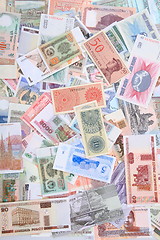 Image showing different world banknotes background