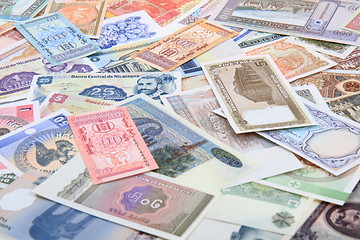 Image showing different world banknotes background