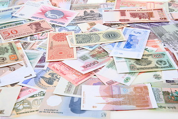 Image showing different world banknotes background