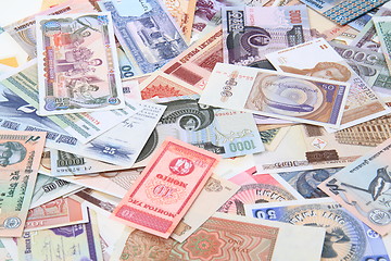 Image showing different world banknotes background