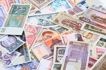 Image showing different world banknotes background