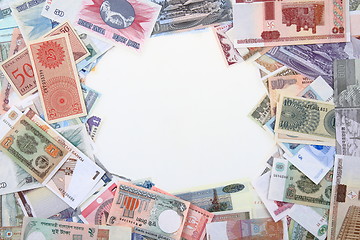 Image showing different world banknotes background