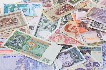 Image showing different world banknotes background