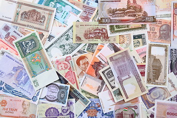 Image showing different world banknotes background