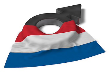 Image showing mars symbol and flag of the netherlands - 3d rendering