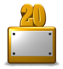 Image showing golden number twenty