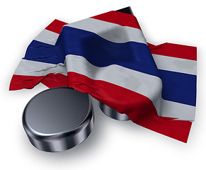 Image showing music note symbol and flag of thailand - 3d rendering