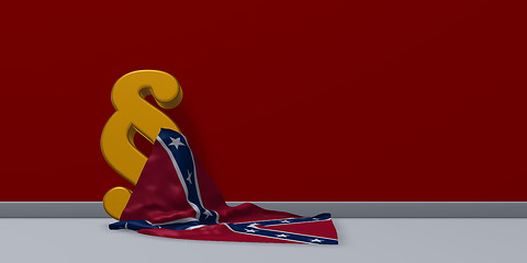 Image showing flag of the Confederate States of America and paragraph symbol - 3d illustration