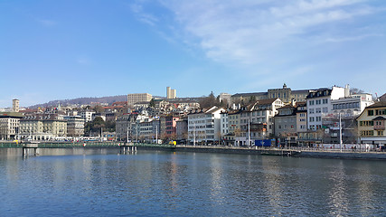 Image showing Views over Zurich along the Limmat river