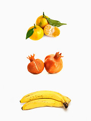 Image showing Set of fruits on white background