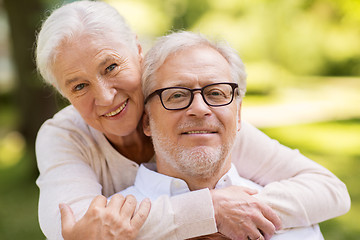 Image showing portrait of happy senior couple at park