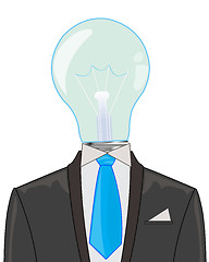 Image showing Persons with head by light bulb