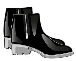 Image showing Black boots with clasp