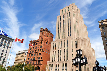 Image showing Skyscrapers in Vieux Montreal, Canada