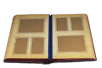 Image showing opened old vintage photo album, isolated