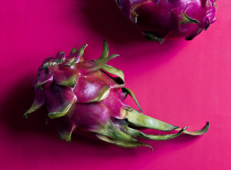 Image showing A ripe pitahaya (dragon fruit) 