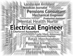 Image showing Electrical Engineer Shows Electricity Hiring And Mechanics