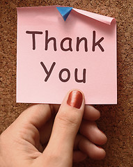 Image showing Thank You Note As Thanks Message