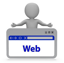 Image showing Web Webpage Indicates Websites Online And Internet 3d Rendering