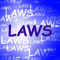 Image showing Law Words Means Statutes Rule And Lawyer