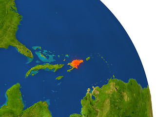 Image showing Map of Dominican Republic in red