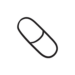 Image showing Capsule pill sketch icon.