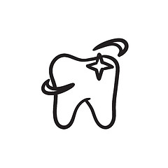 Image showing Shining tooth sketch icon.