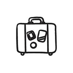 Image showing Suitcase sketch icon.