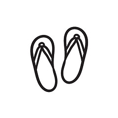 Image showing Beach slipper sketch icon.