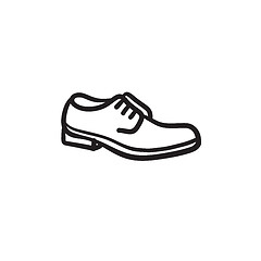 Image showing Shoe with shoelaces sketch icon.