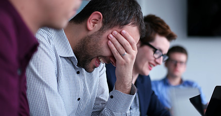 Image showing Business Team At A Meeting at modern office building