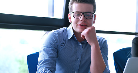 Image showing young businessman in startup office