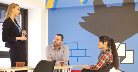 Image showing Group of young people meeting in startup office