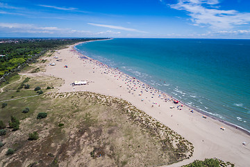 Image showing Italy, the beach of the Adriatic sea. Rest on the sea near Venic