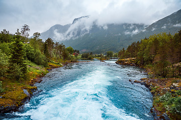 Image showing lovatnet lake Beautiful Nature Norway.