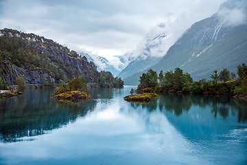 Image showing lovatnet lake Beautiful Nature Norway.