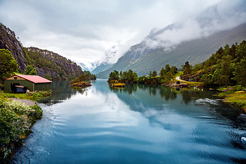 Image showing lovatnet lake Beautiful Nature Norway.