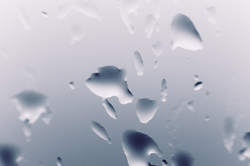 Image showing Water drops on window glass