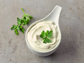 Image showing bowl of sour cream