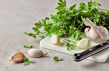 Image showing Parsley and garlic