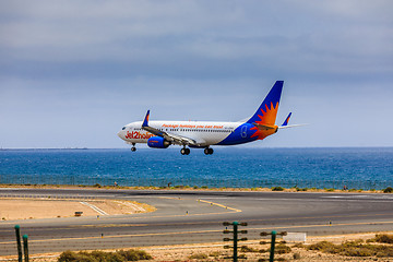 Image showing ARECIFE, SPAIN - APRIL, 15 2017: Boeing 737-800 of Jet2holidays 