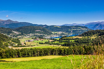 Image showing Overview Picture of Øystese a natural pearl in Kvam, Hordaland.