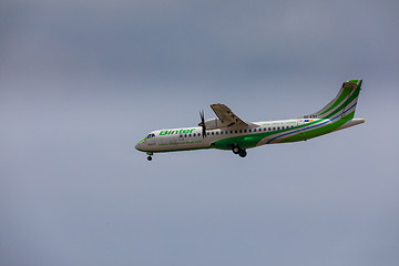 Image showing ARECIFE, SPAIN - APRIL, 16 2017: ATR 72 of Binter with the regis