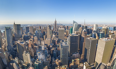 Image showing New York City Manhattan downtown skyline.