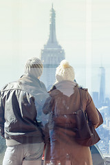 Image showing Tourist taking photo of New York City.