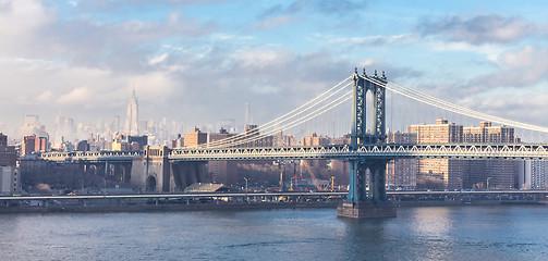 Image showing View of Williamsburg Bridge in New York City