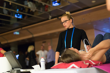 Image showing Medical examination of patient with ultra sound scanner machine