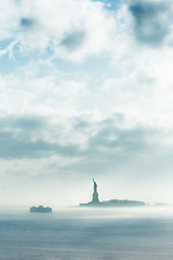 Image showing Staten Island Ferry and Statue of Liberty.