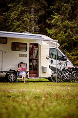 Image showing Family vacation travel, holiday trip in motorhome