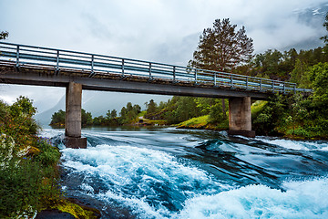 Image showing lovatnet lake Beautiful Nature Norway.